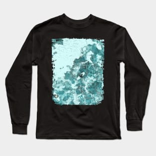 Watercolor blue Ocean Big wave, sea great waves pattern, blue, sea, surf, surfer, water Long Sleeve T-Shirt